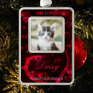 Adorno Tributo o Memorial de Amor de Mascota, Corazones R