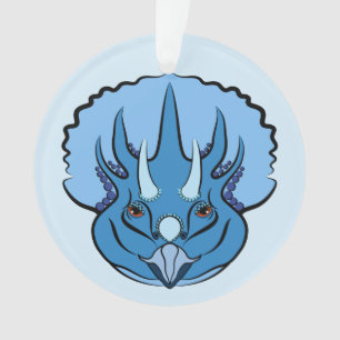 Adorno Triceratops Blue Cute Dinosaur