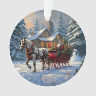 Adorno Trineo de un caballo de Santa Claus