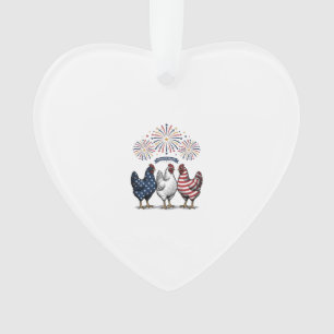 Adorno Trio de pollo patriótico grabado vintage vector De