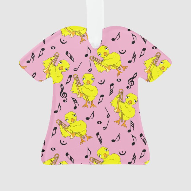 Adorno Trombone Chick Music Notes (Reverso)