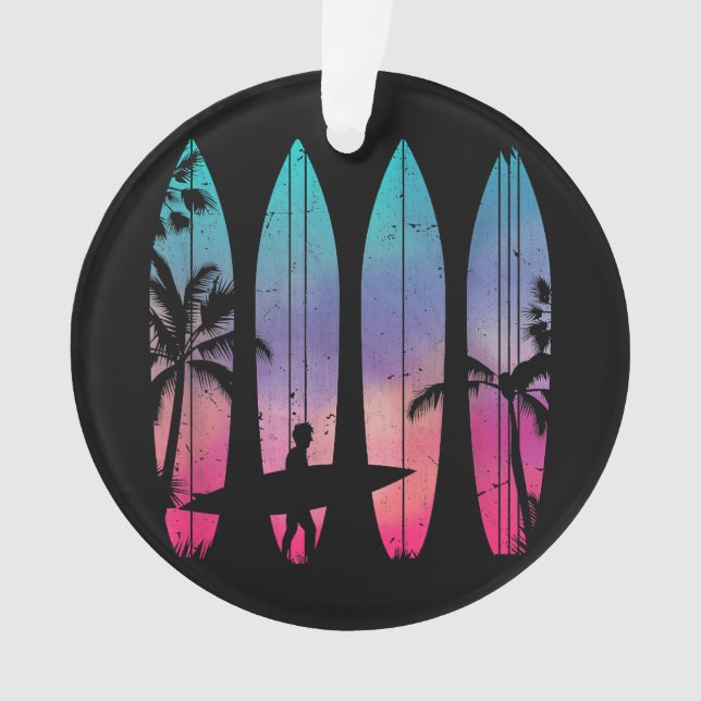 Adorno Tropical Beach Surfboard Surfing Surfing Ocean (Anverso)