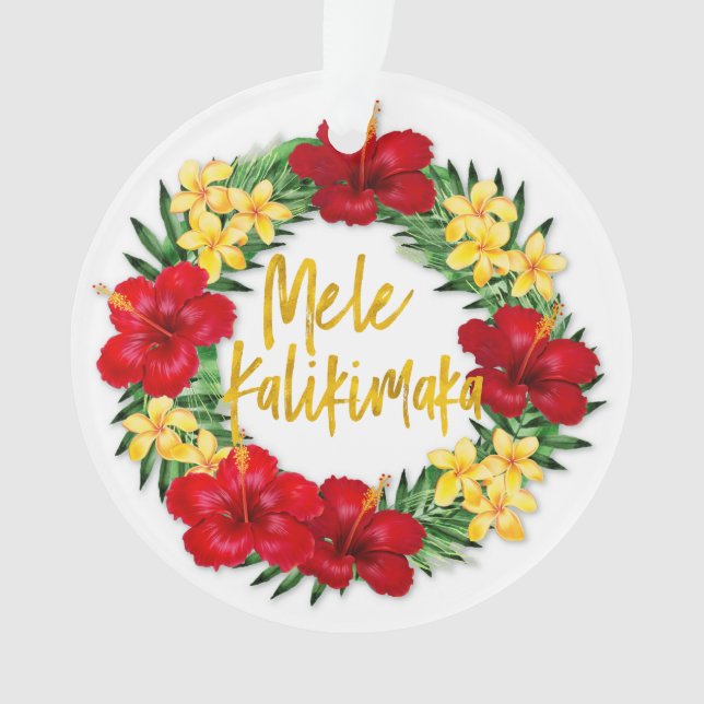 Adorno Tropical Paradise Hawaiian Holiday Wreath (Anverso)
