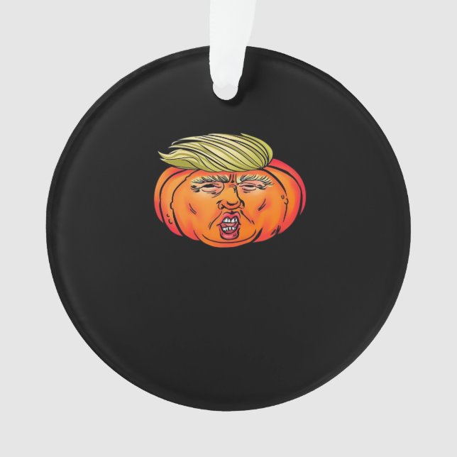 Adorno Truco O Traición Anti Calabaza De Halloween Trumpk (Anverso)