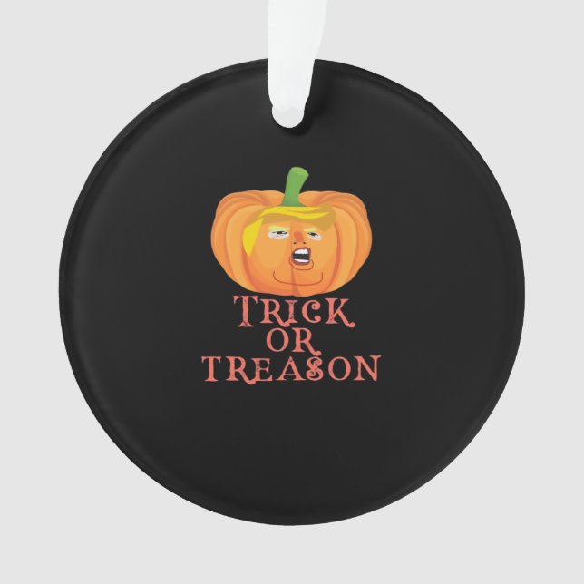 Adorno Truco O Traición Halloween Impete Diseño Trumpkin (Anverso)
