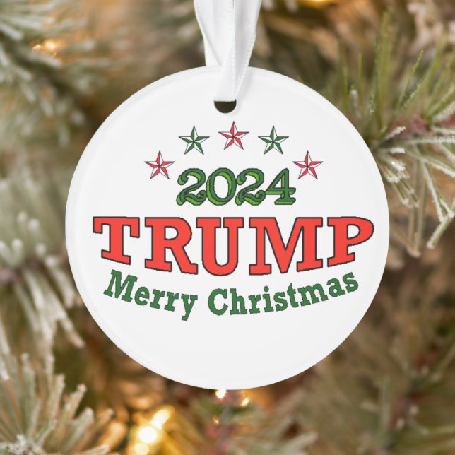 Adorno TRUMP 2024 Feliz Navidad Acrílico (Árbol)