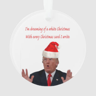 Adorno Trump, soñando con un Navidad blanco