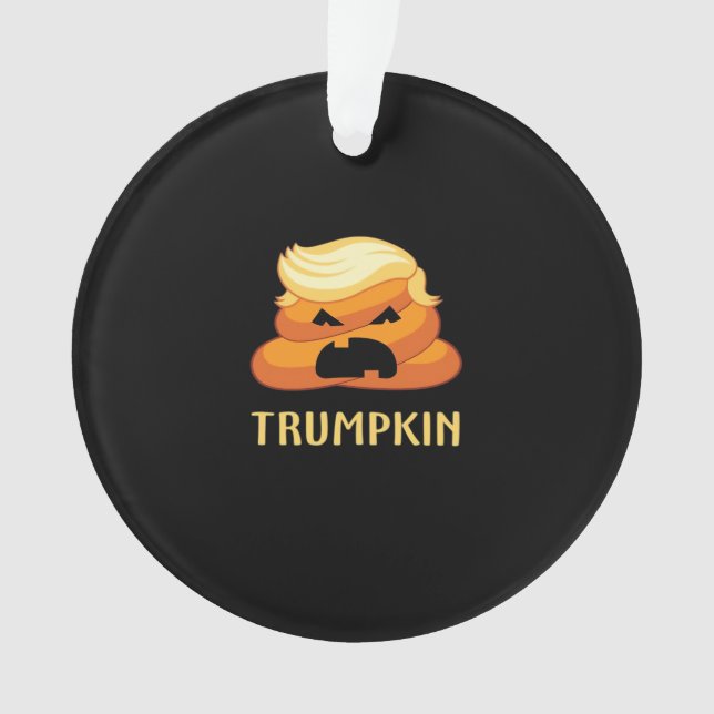 Adorno Trumpkin Poop Funny Halloween (Anverso)