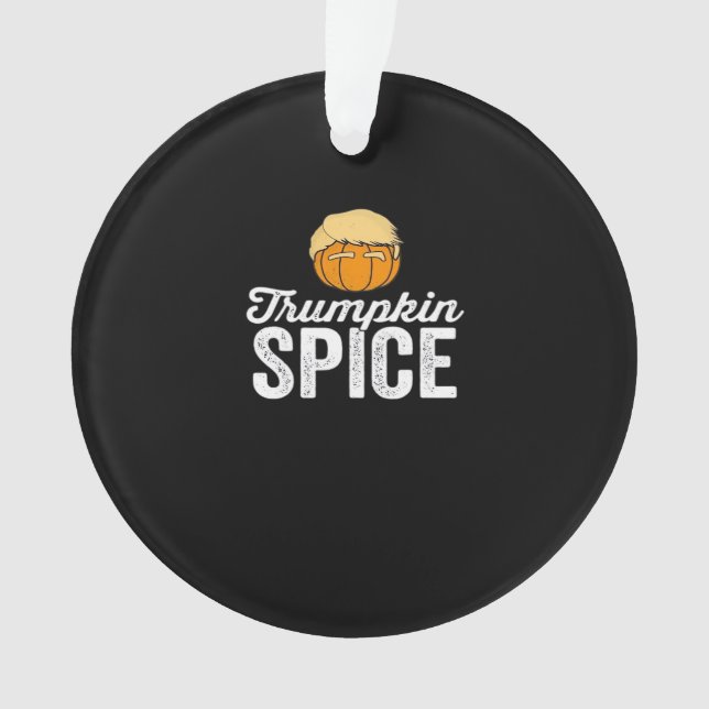 Adorno Trumpkin Spice Funny Chiste político de Halloween (Anverso)