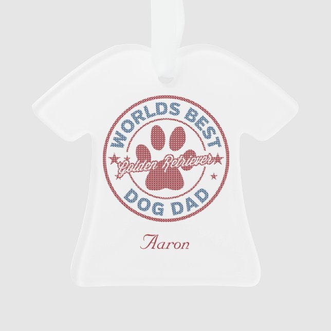 Adorno Tu Nombre Dog Dad Golden Retriever Ugly Sweater (Anverso)