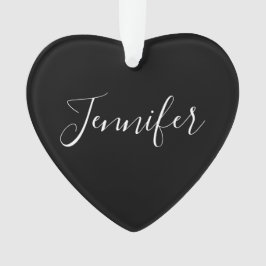 Adorno Tu nombre | Elegante guión blanco sobre negro