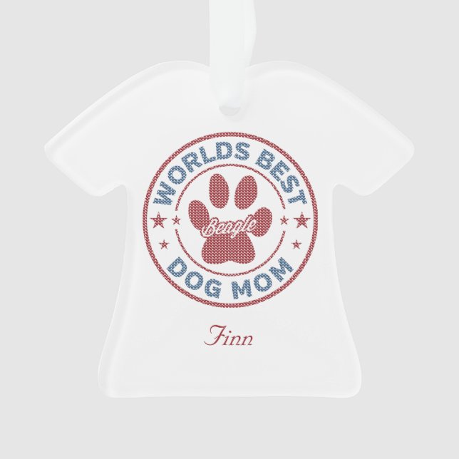 Adorno Tu Nombre Perro Mamá Beagle Ugly Sweater (Anverso)