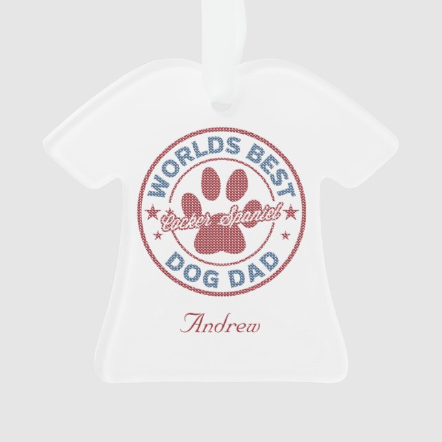 Adorno Tu Nombre Perro Papá Cocker Spaniel Suéter Feo (Anverso)