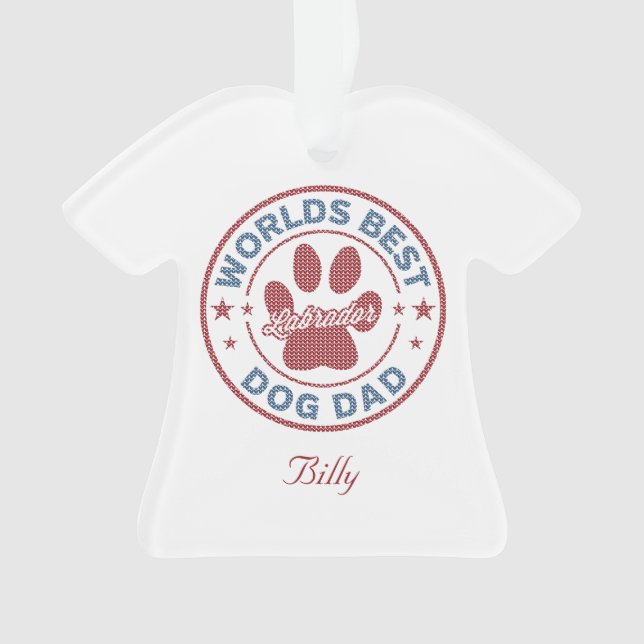 Adorno Tu nombre perro papá Labrador suéter feo (Anverso)