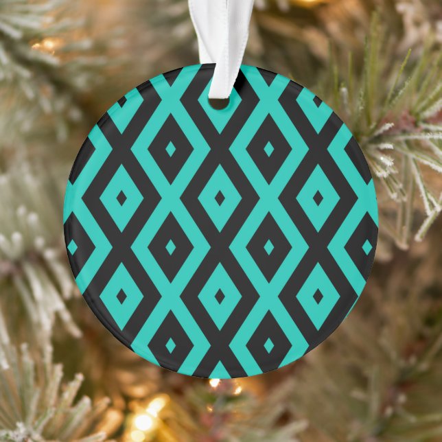 Adorno Turquoise and black diamond pattern (Árbol)