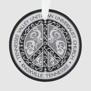 Adorno TVUUC Peace Sign Car Mirror Colgando