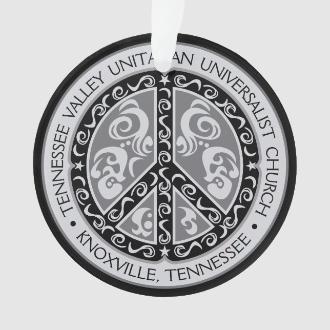 Adorno TVUUC Peace Sign Car Mirror Colgando (Anverso)
