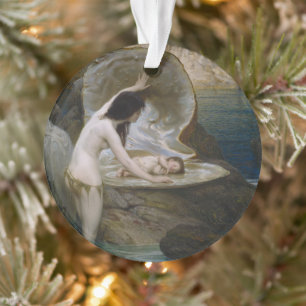 Adorno Un bebé de agua encontrado en una concha de mar po