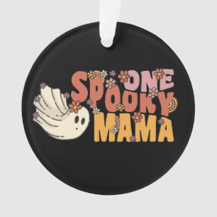 Adorno Un Fantasma De Mama Groovy Con Flores Vintage