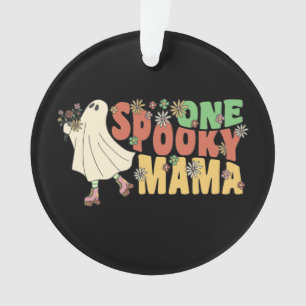 Adorno Un Fantasma De Mama Groovy Con Flores Vintage
