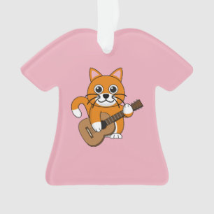Adorno Un gato blanco Naranja lindo tocando Personalizado