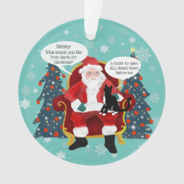 Adorno Un gato gracioso de Tuxedo visita a Navidades de S