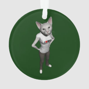 Adorno Un gracioso gato blanco siamés ama a los ratones