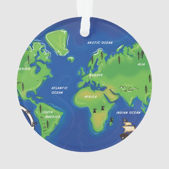 Adorno Un mapa del mundo. (Reverso)