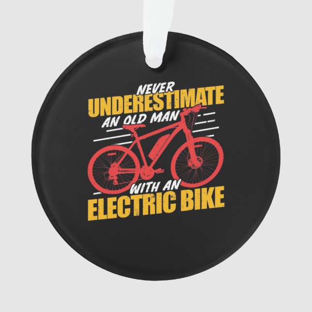 Adorno Un Viejo Con Bicicleta Electrec (Anverso)