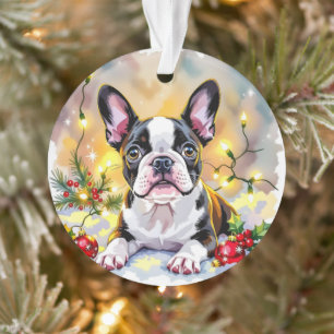 Adorno Una dulce Navidad de Boston Terrier