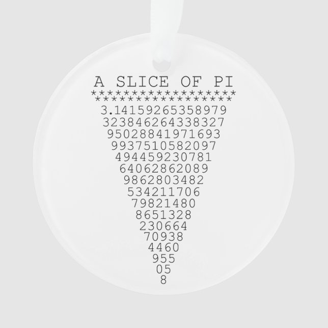Adorno Una rebanada de gráfico del pi (Anverso)