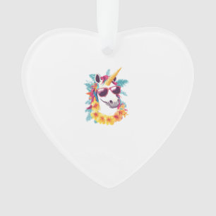 Adorno Unicornio Aloha Hawaiano