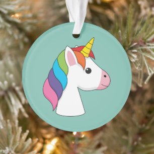Adorno Unicornio mágico lindo con el pelo colorido