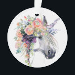 Adorno Unicornio vestido floral<br><div class="desc">Imagen de Faenkova Elena el | Shutterstock.  Identificación de la imagen: el 666919588% el pipe% características del este diseño de la acuarela que un unicornio elegante se vistió con una corona de flores coloridas.</div>