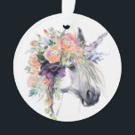 Adorno Unicornio vestido floral<br><div class="desc">Imagen de Faenkova Elena el | Shutterstock. Identificación de la imagen: el 666919588% el pipe% características del este diseño de la acuarela que un unicornio elegante se vistió con una corona de flores coloridas.</div>