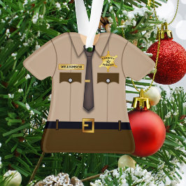 Adorno Uniforme caqui personalizado del sheriff del conda