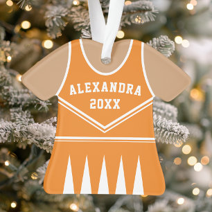 Adorno Uniforme de animadora naranja personalizado