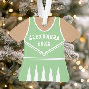 Adorno Uniforme de animadora verde menta personalizado