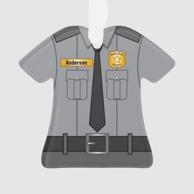 Adorno Uniforme gris del oficial de policía personalizado (Anverso)
