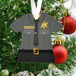 Adorno Uniforme negro personalizado del sheriff del conda