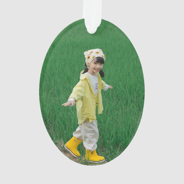 Adorno Unique Acrylic Oval Ornament Featuring Your Image (Reverso)