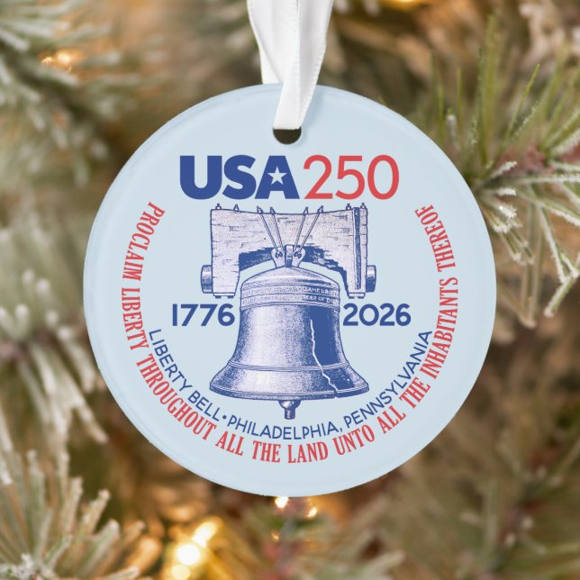 Adorno USA 250 - 1776-2026 - Liberty Bell Red White Blue (Árbol)