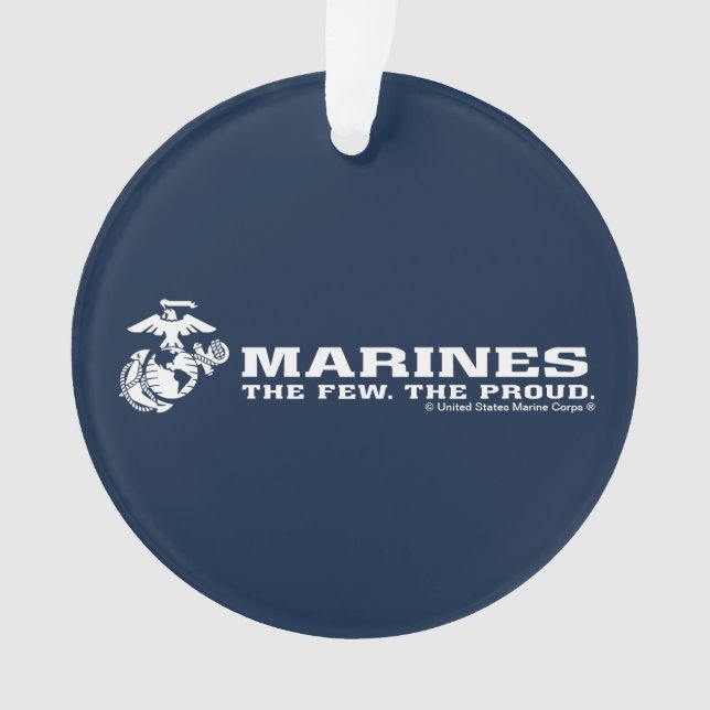 Adorno USMC Los Pocos Logo Del Orgullo - Blanco (Anverso)