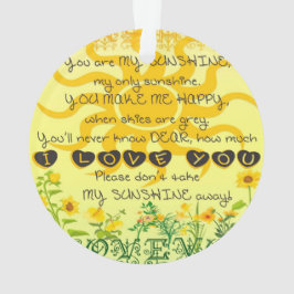 Adorno Usted es mi sol con las flores en amarillo