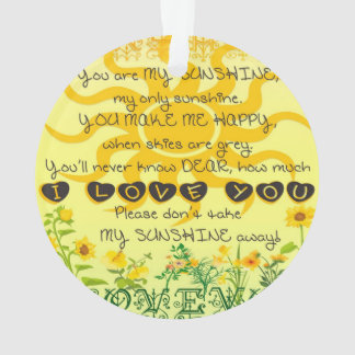 Adorno Usted es mi sol con las flores en amarillo