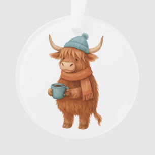 Adorno Vaca de montaña con café - Invierno acogedor