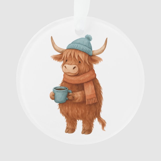 Adorno Vaca de montaña con café - Invierno acogedor (Anverso)