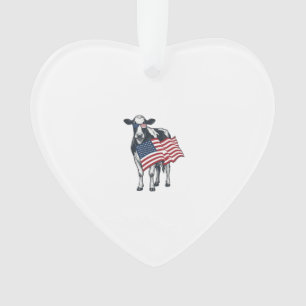 Adorno Vaca Patriótica Bandera Americana Diseño de Grabad