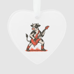 Adorno Vaca roquera PNG, vaca tocando la guitarra