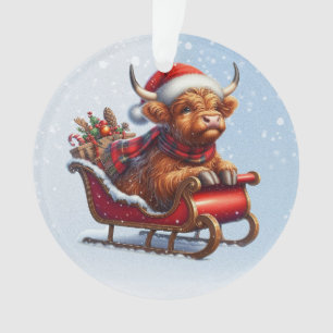 Adorno Vaca Santa de Escocia en escarcha